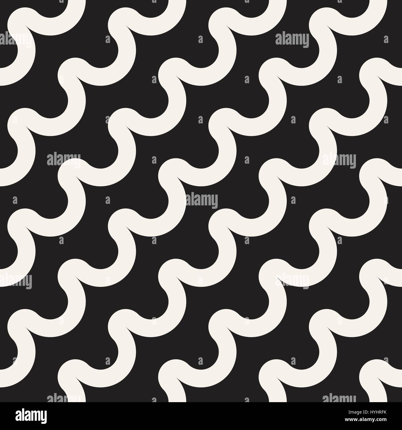 Nahtlose Wellenlinien Muster. Wiederholende Vektor Textur. Stilvolle Streifen Hintergrund. Zeitgenössische Grafik mit parallelen Wellen. Stock Vektor