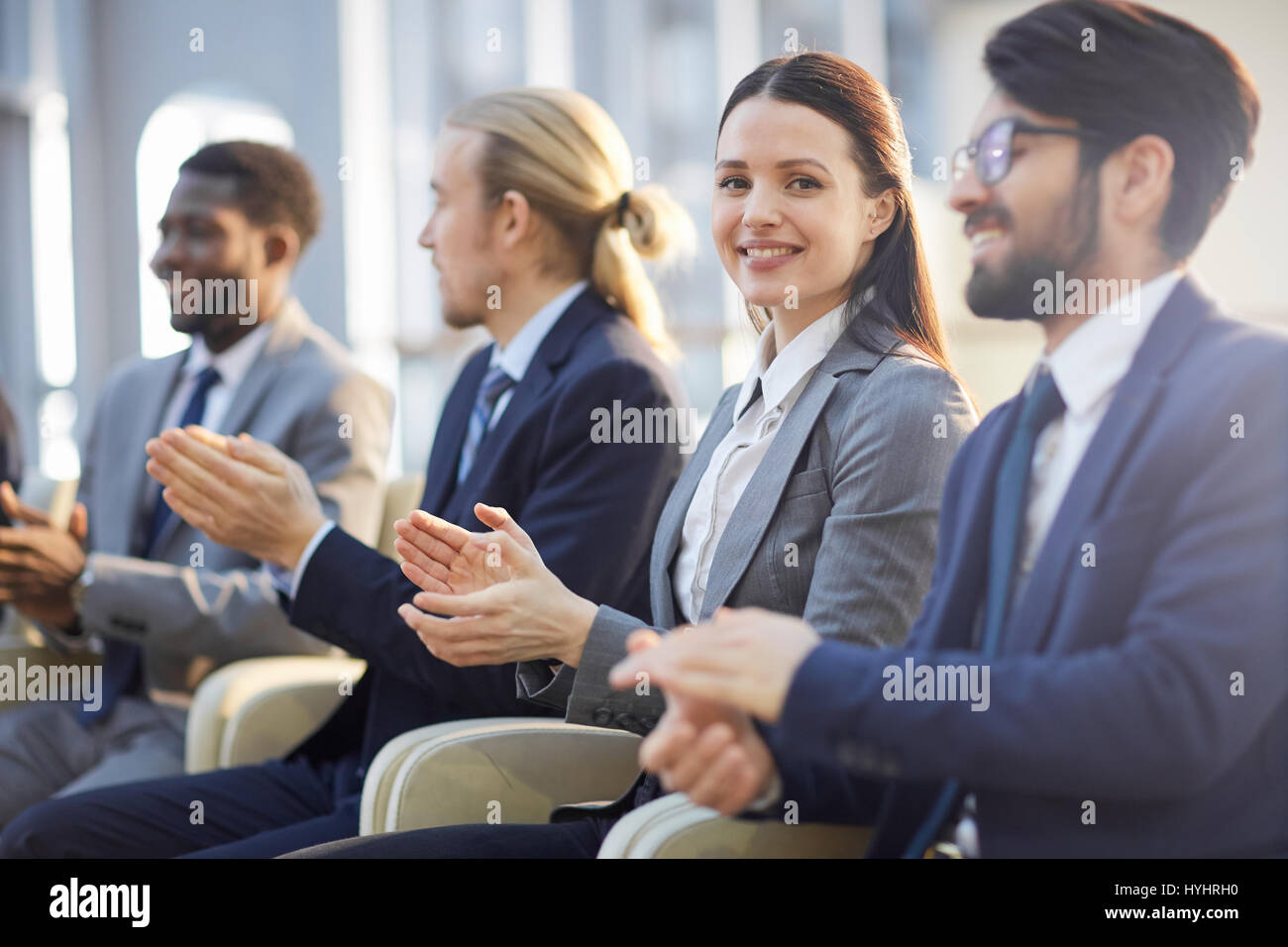 Händeklatschen Stockfoto