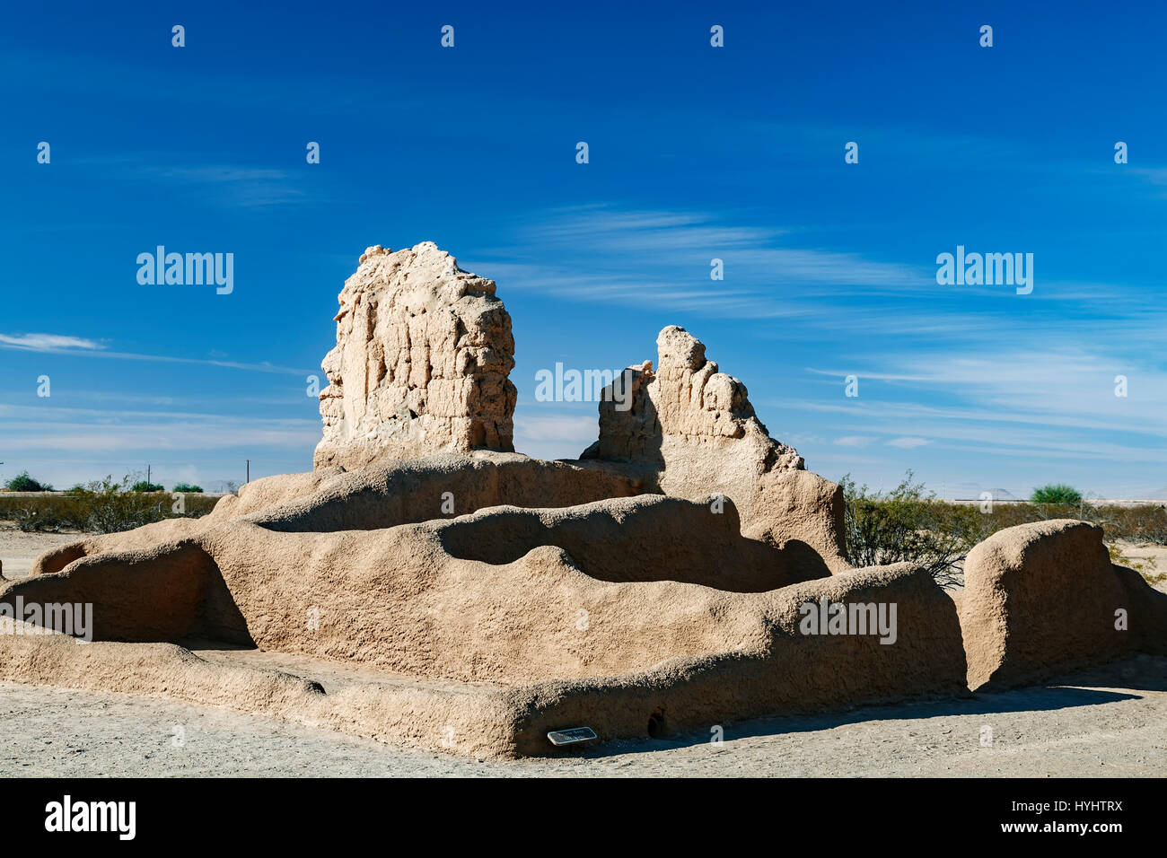 Ruinen, Casa Grande Ruins National Monument, Arizona USA Stockfoto