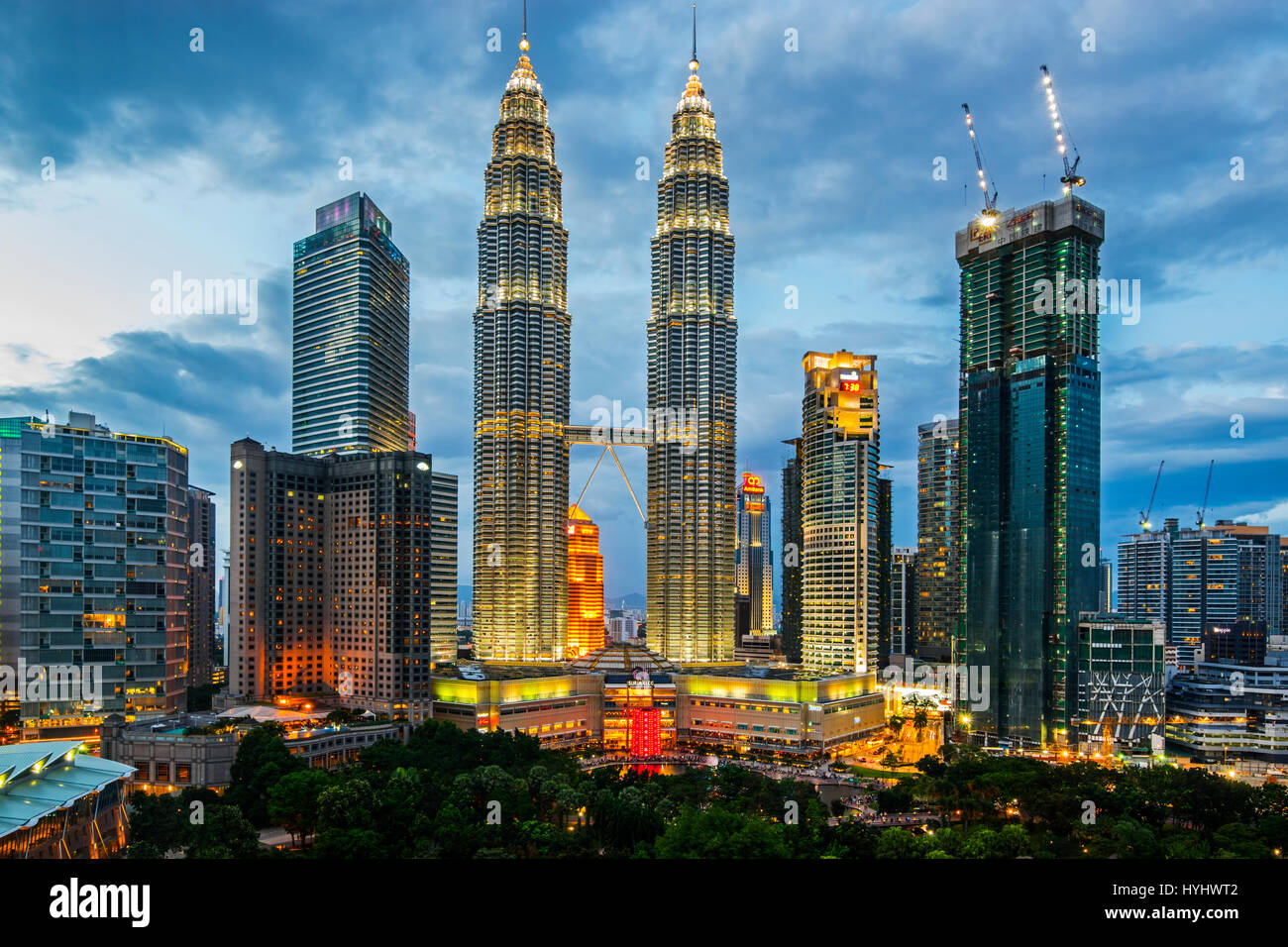 Kuala Lumpur Petronas Twin Towers und City-Center-Übersicht, Malaysia Stockfoto