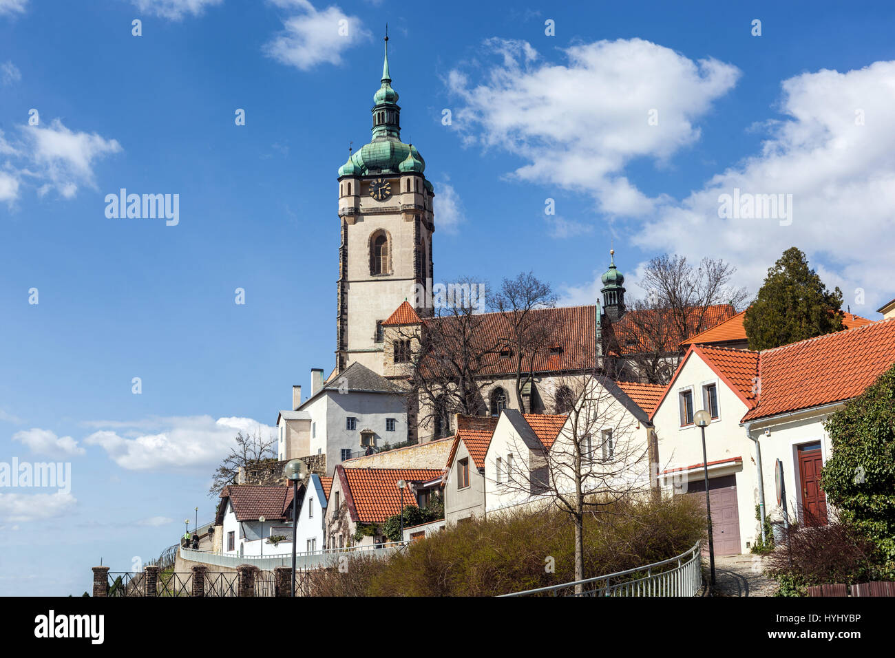 Melnik, Tschechische Stadt, Landmark Tower, Tschechische Republik Stockfoto