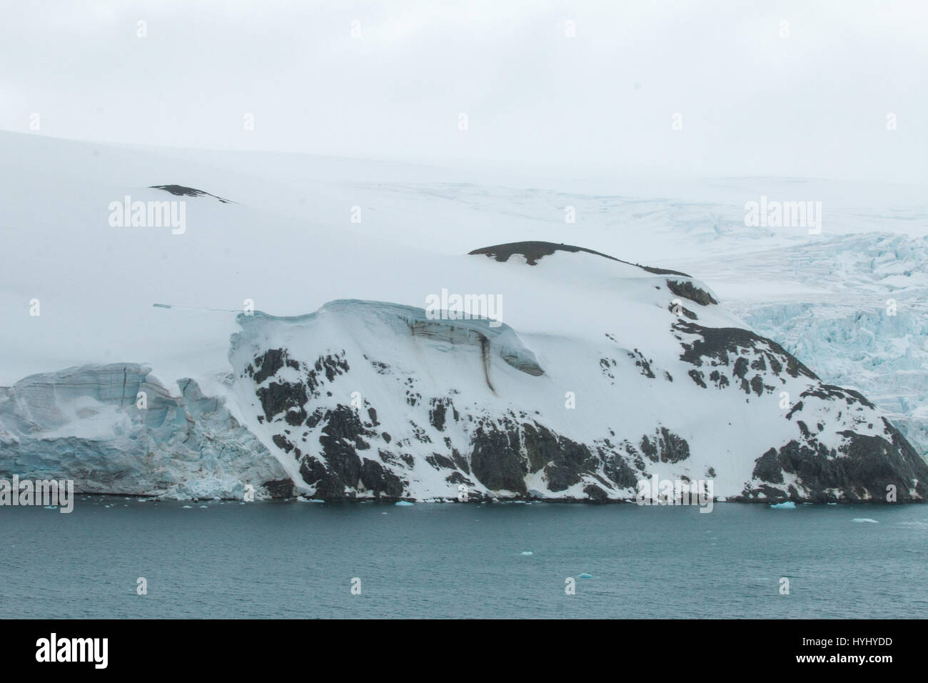Gletschereis Klippen, Maxwell Bay, King George Island, Antarktis Stockfoto