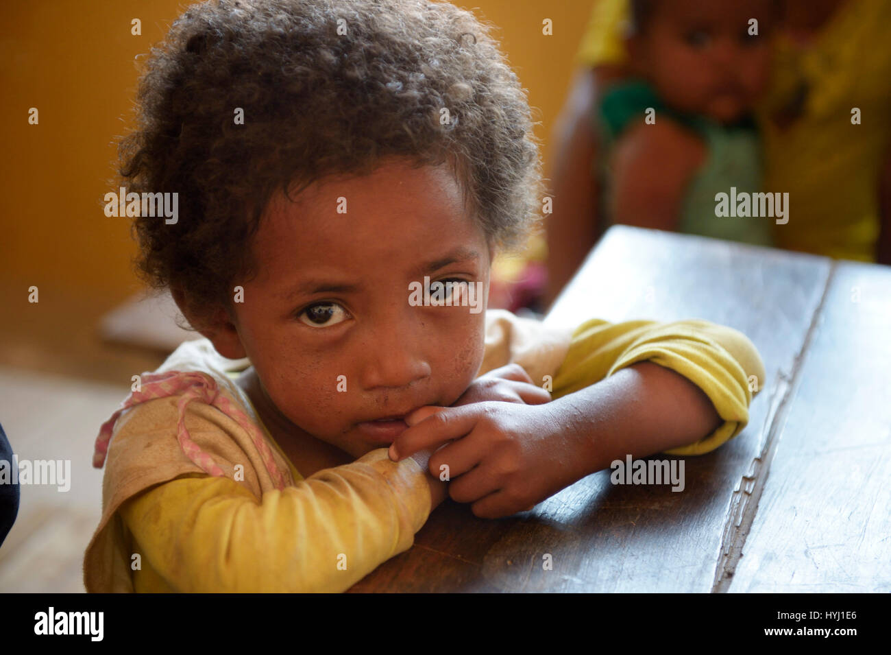 Mädchen, 4 Jahre, Fianarantsoa, Madagaskar Stockfoto