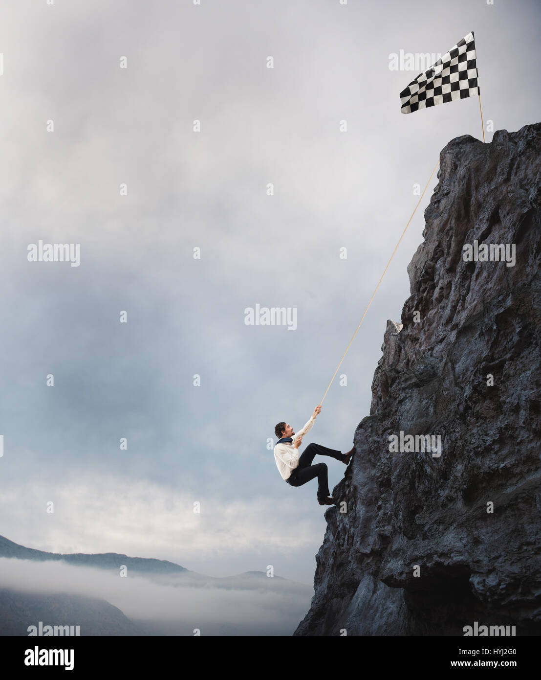 Schwierige Karriere und Erfolg Geschäftsziel Stockfoto