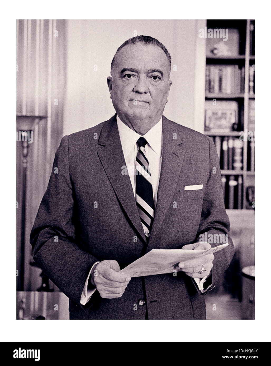 J Edgar Hoover Direktor des FBI in den 1960er Jahren in den Vereinigten Staaten von Amerika Stockfoto