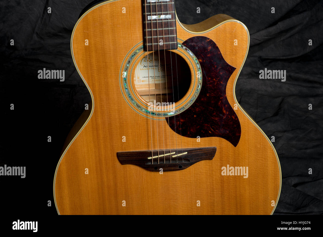 6-String akustische Gitarre Stockfoto