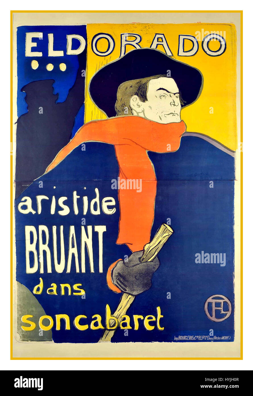 "ELDORADO" Touloure-Lautrec, Jahrmarktplakat "Eldorado", 1800 Jahre Stockfoto