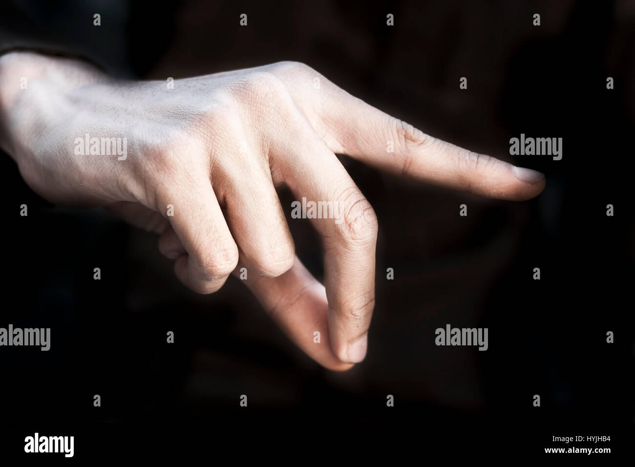 American Sign Language (ASL) ist die vorherrschende Gebärdensprache der Gehörlosen Gemeinschaften in den Vereinigten Staaten und den meisten anglophonen Kanada. Stockfoto