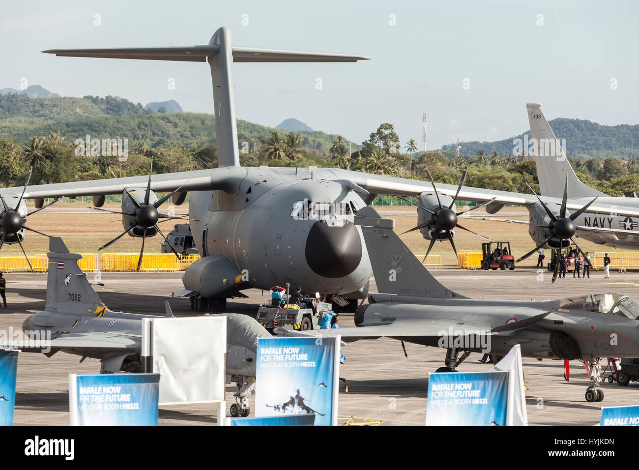 Airbus A400M Atlas bei Langkawi International Maritime und Aerospace (LIMA) Ausstellung 2017 Stockfoto