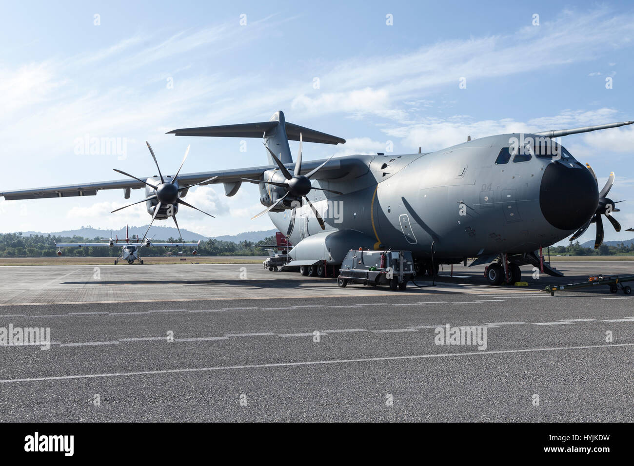 Airbus A400M Atlas auf dem Rollfeld in Langkawi International Maritime und Luft-und Raumfahrt (LIMA) Ausstellung 2017 Stockfoto