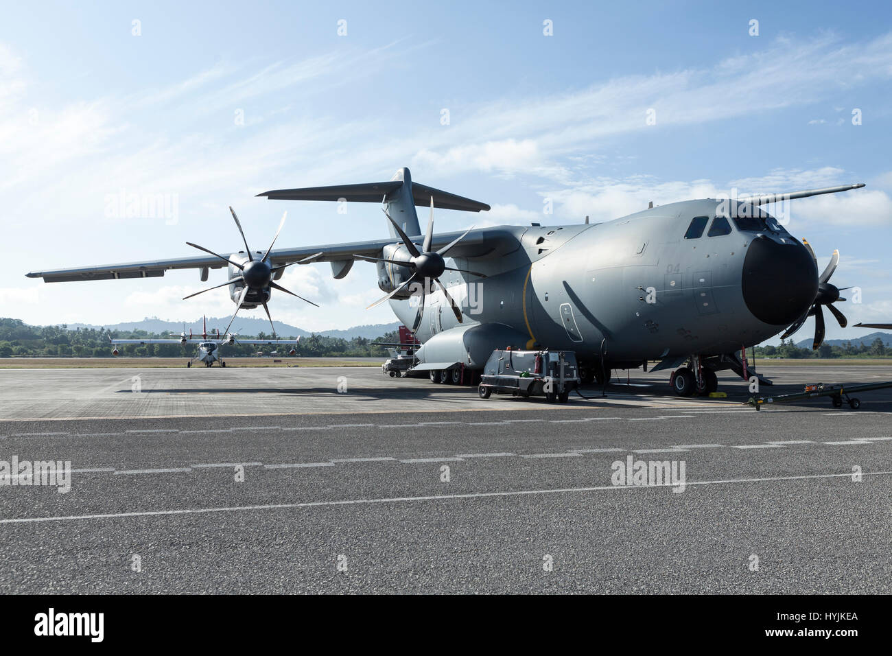 Airbus A400M Atlas auf dem Rollfeld in Langkawi International Maritime und Luft-und Raumfahrt (LIMA) Ausstellung 2017 Stockfoto