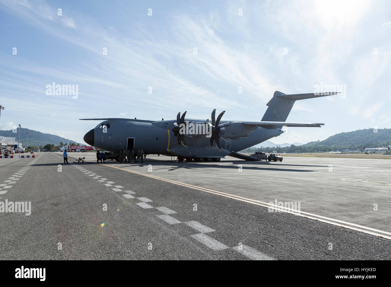 Airbus A400M Atlas auf dem Rollfeld in Langkawi International Maritime und Luft-und Raumfahrt (LIMA) Ausstellung 2017 Stockfoto