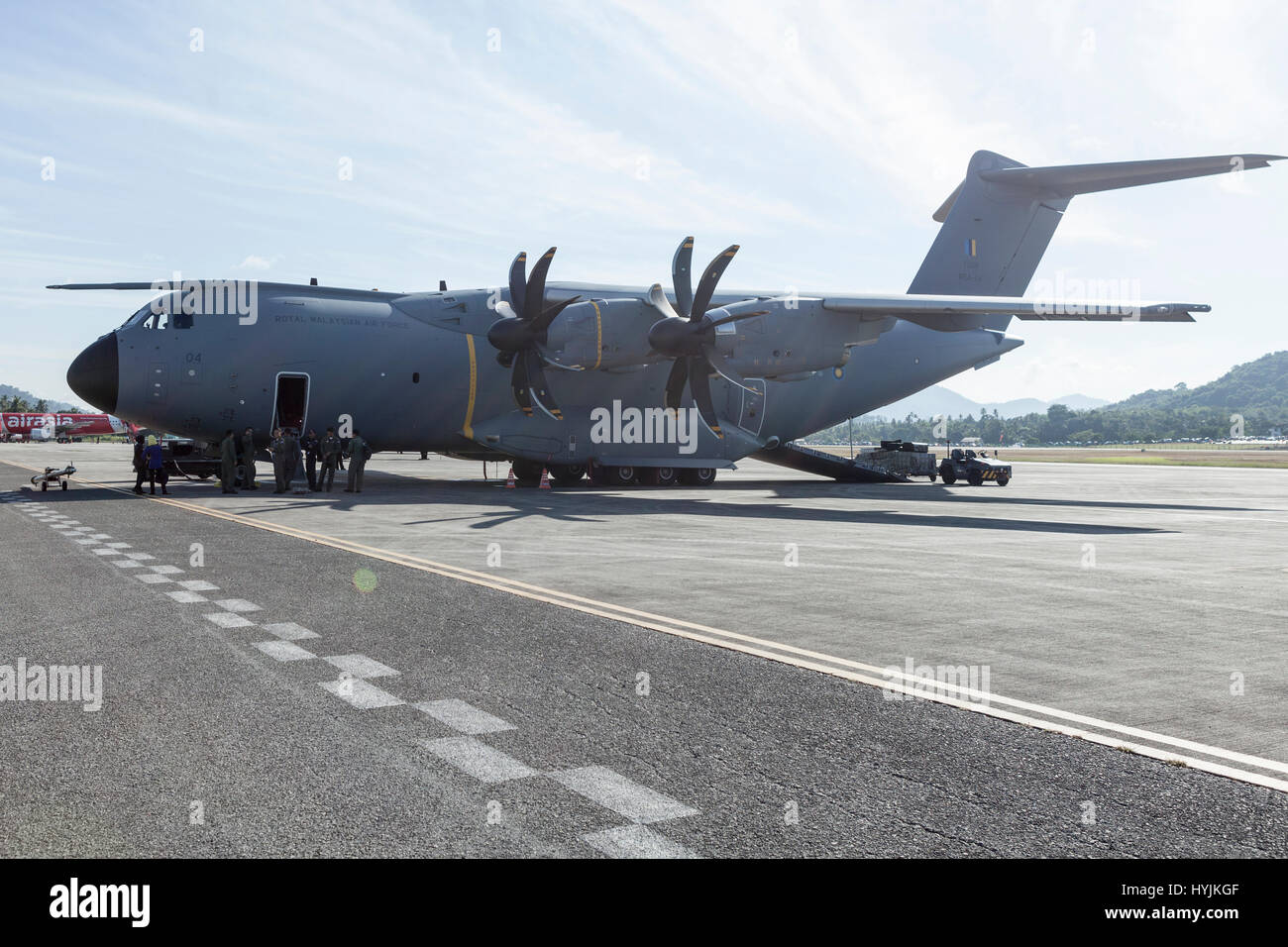 Airbus A400M Atlas auf dem Rollfeld in Langkawi International Maritime und Luft-und Raumfahrt (LIMA) Ausstellung 2017 Stockfoto
