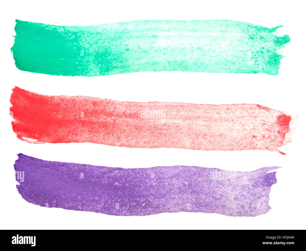 Aquarell Striche isoliert auf weißem Hintergrund Stockfoto