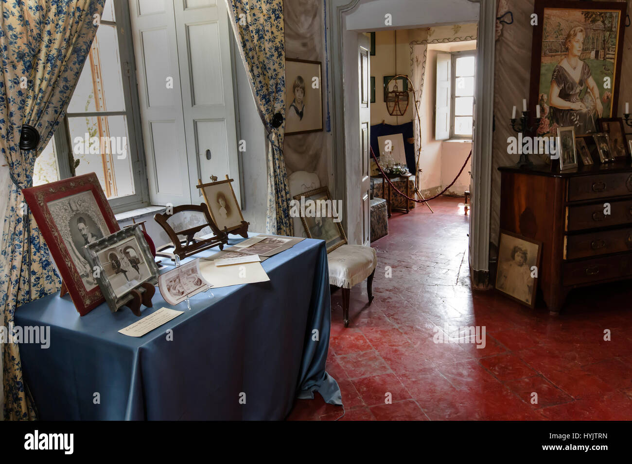 Pralormo Schloss, das blaue Zimmer, Piemont, Italien, Europa Stockfoto