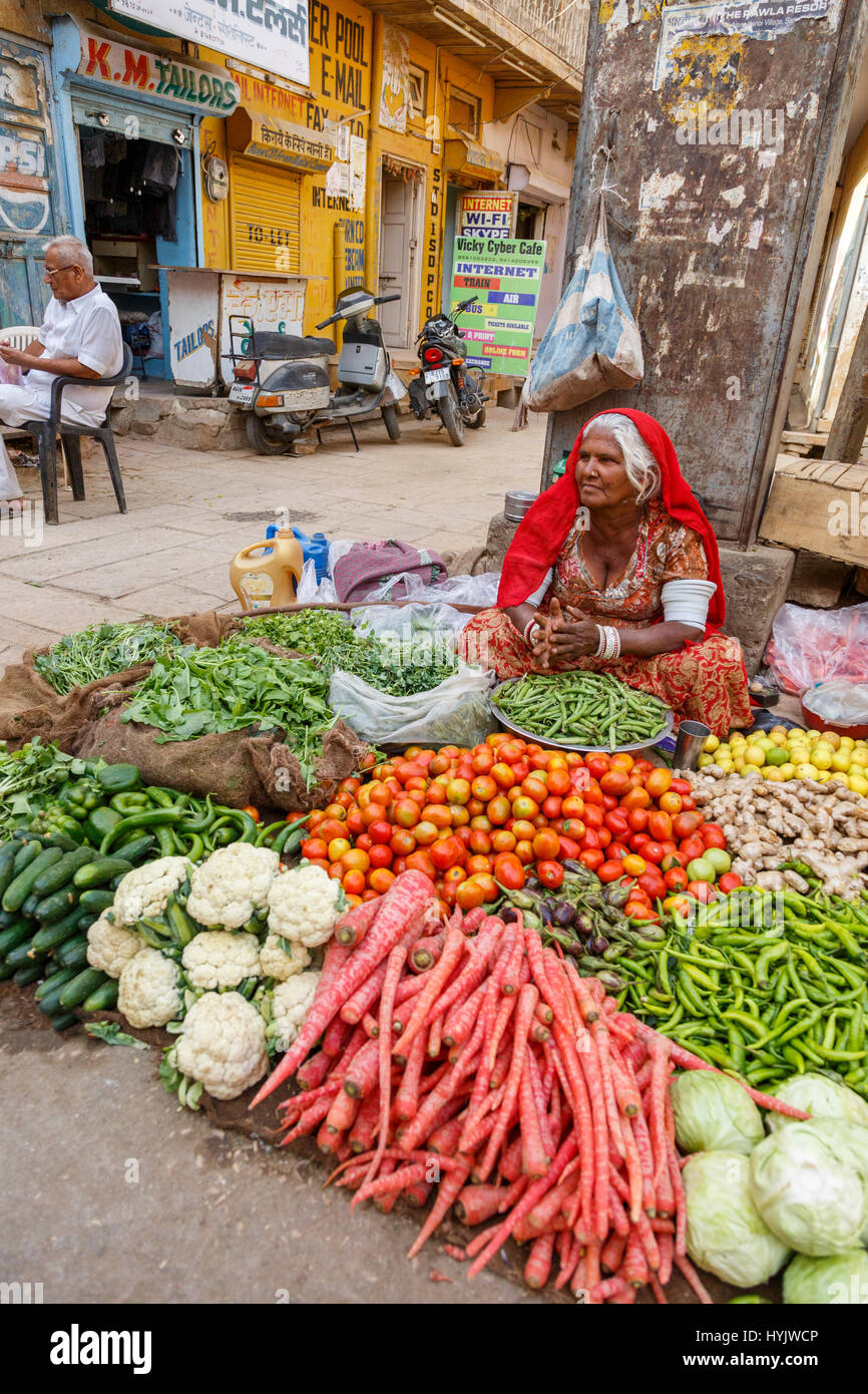 Strassenszene, Jaisalmer, Rajasthan, Indien Stockfoto