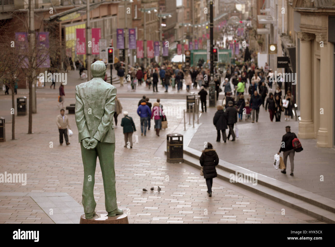 Donald Dewar Statue Sauchiehall Street Schritte Buchanan Street Glasgow Stockfoto