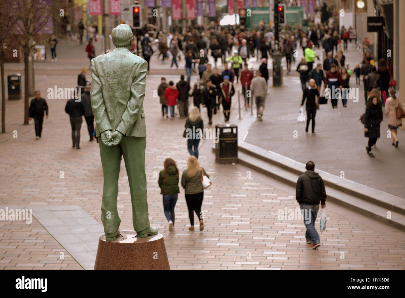 Donald Dewar Statue Sauchiehall Street Schritte Buchanan Street Glasgow Stockfoto