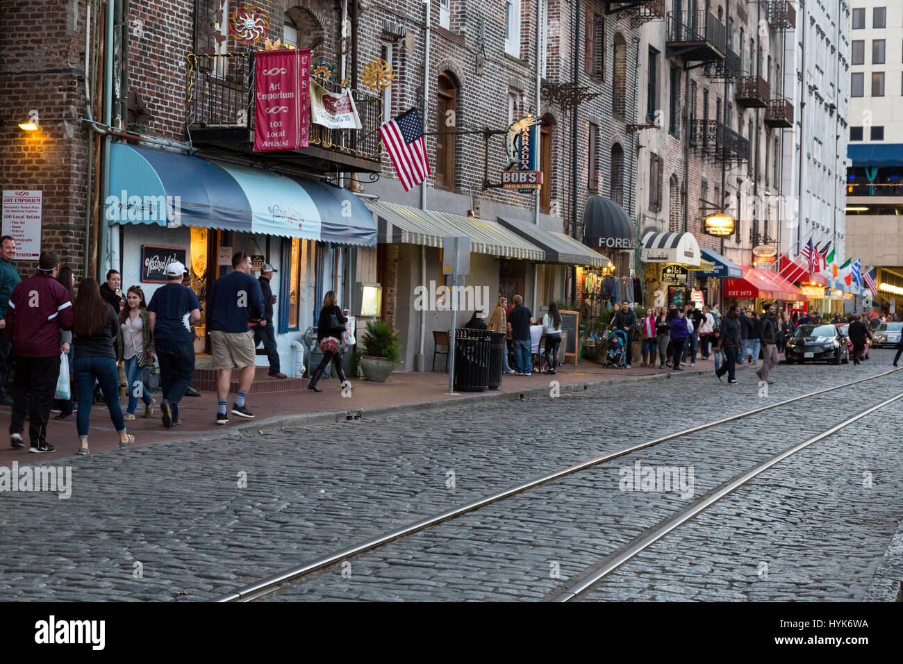 Savannah, Georgia.  East River Street. Stockfoto