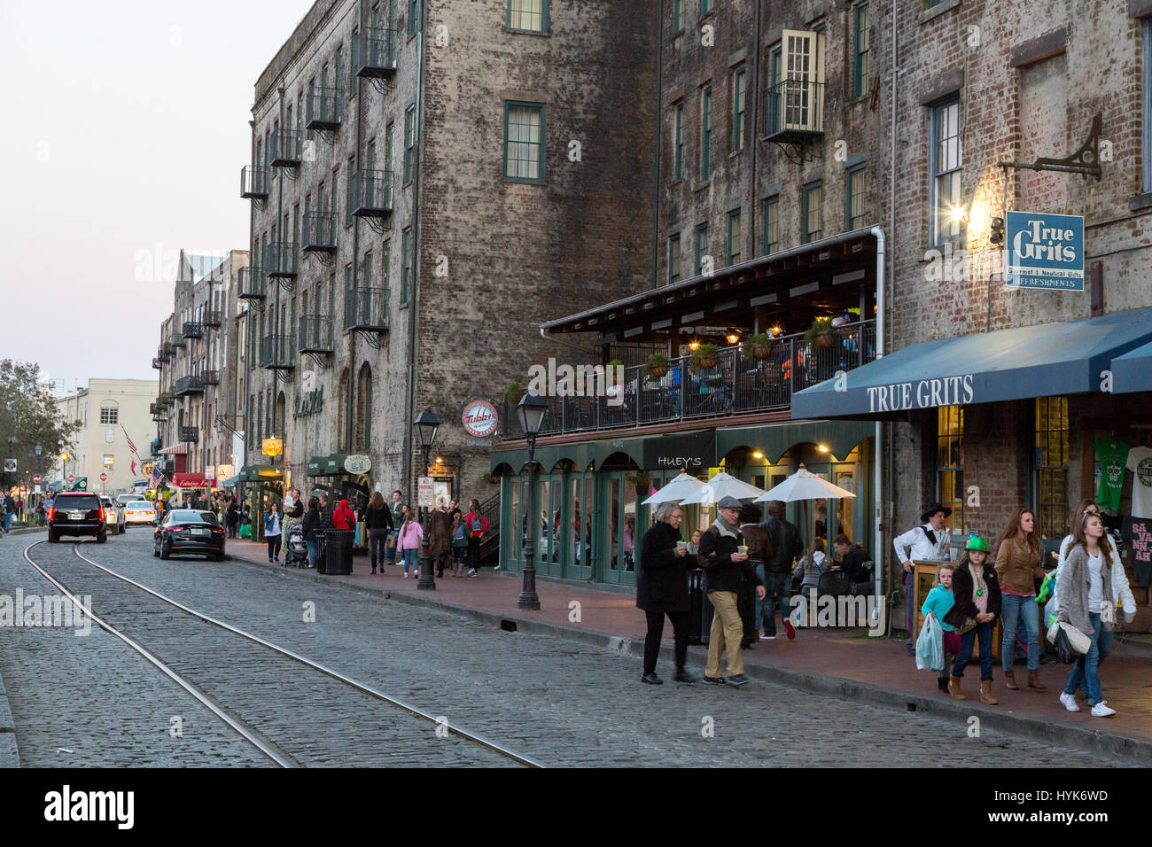 Savannah, Georgia.  East River Street. Stockfoto