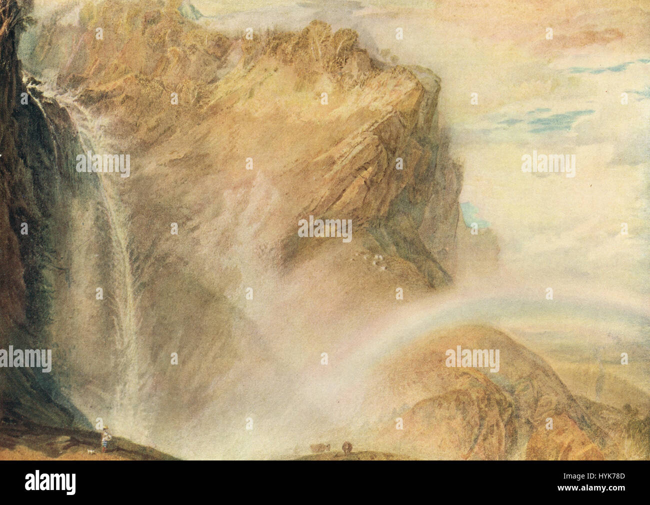 Die oberen Wasserfälle der Reichenbach; Rainbow von J M W Turner ca. 1818. Stockfoto
