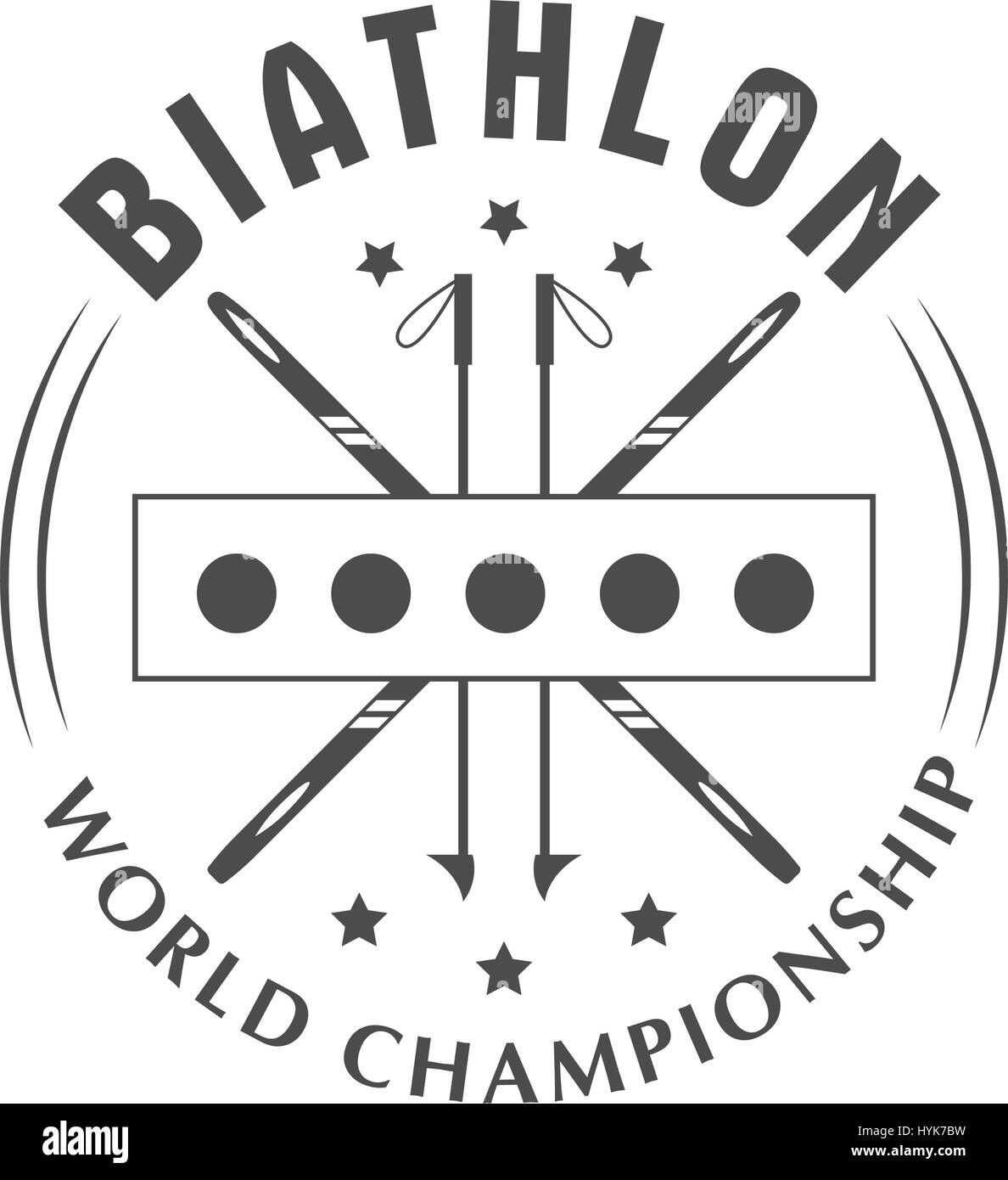 Biathlon-Logo-Plakette. Vektor-Illustration. Winter Sport isoliert emblem Stock Vektor