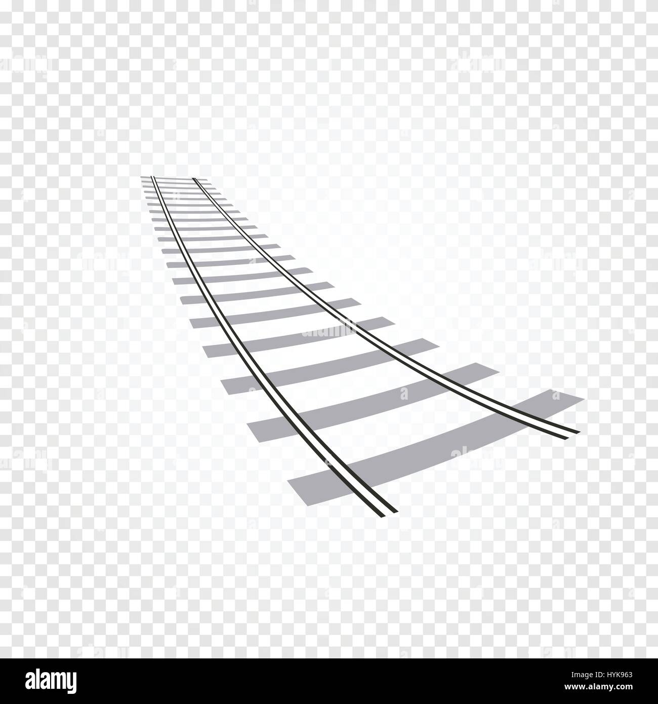 Isolierte abstrakt grau Eisenbahn Straße auf karierten Hintergrund, Leiter Vektor-illustration Stock Vektor