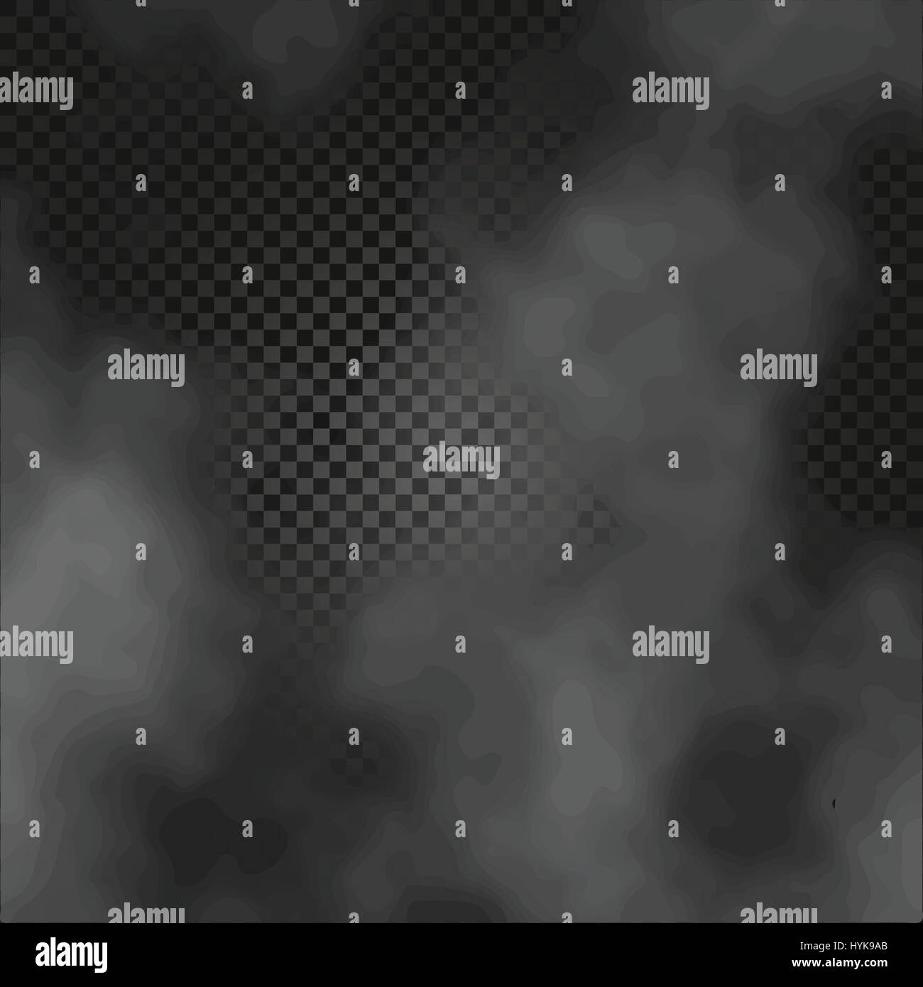 Nebel oder Rauch isolierte transparente Spezialeffekt auf dunklen karierten Hintergrund nebligen Hintergrund Vektor-illustration Stock Vektor