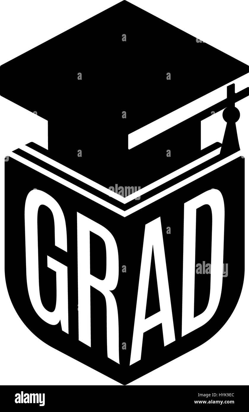 Isolierte schwarze und weiße Farbe Bachelor Hut der Bücher-Logo auf weißem Hintergrund, Studenten Graduierung einheitlichen Logo, Bildung-Element-Vektor-illustration Stock Vektor