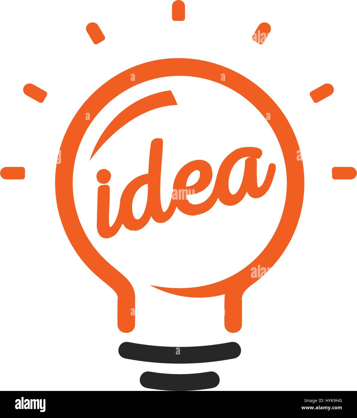 Isolierte Abstrakte Orange Farbe Gluhbirne Kontur Schriftzug Logo Auf Weissem Hintergrund Idee Symbol Vektor Illustration Beleuchtung Stock Vektorgrafik Alamy