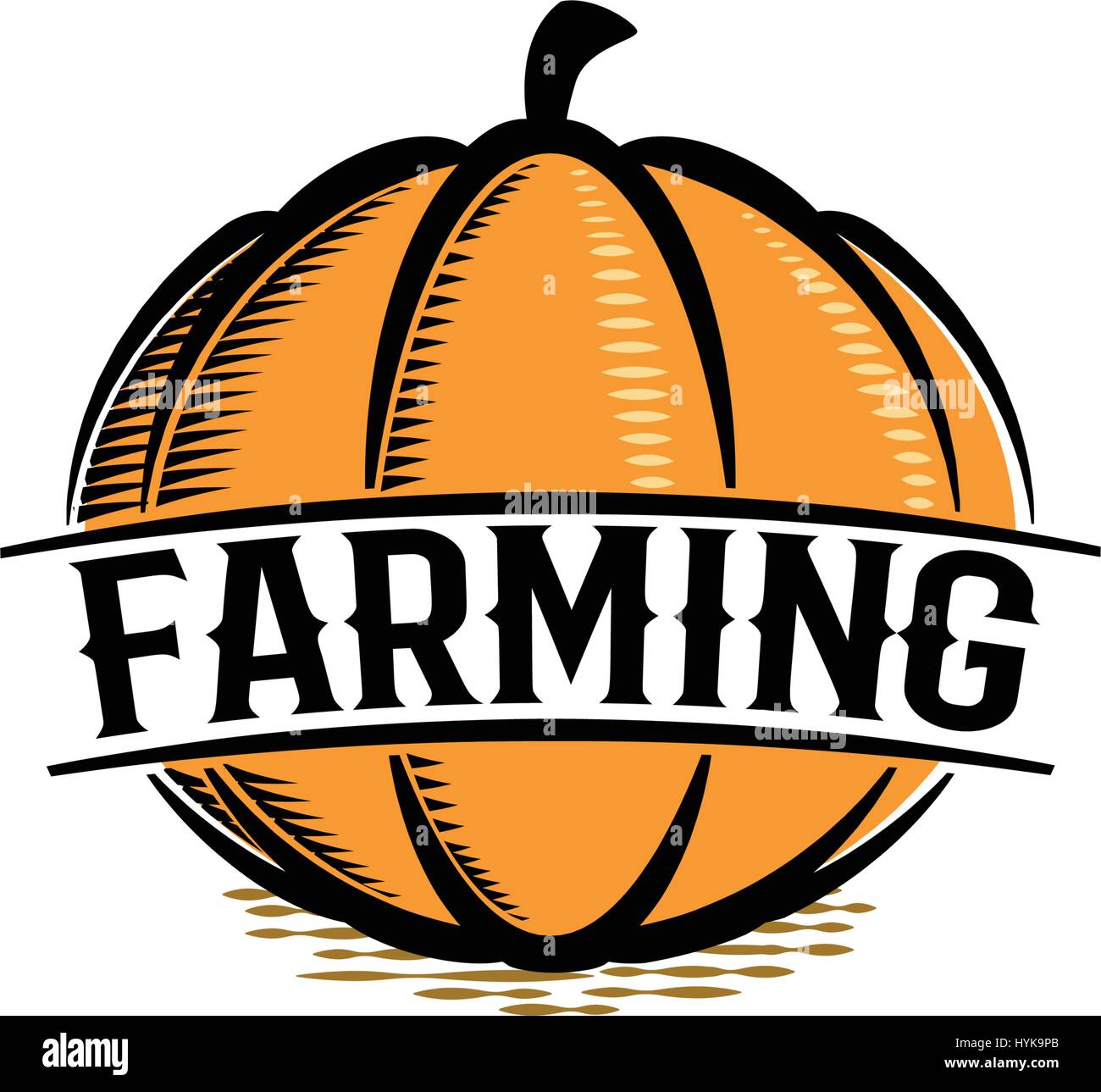 Isolierte abstrakte Farbe orange Runde Form Kürbis-Logo auf weißem Hintergrund, Landwirtschaft Logo, Herbst Gemüse Vektor-illustration Stock Vektor