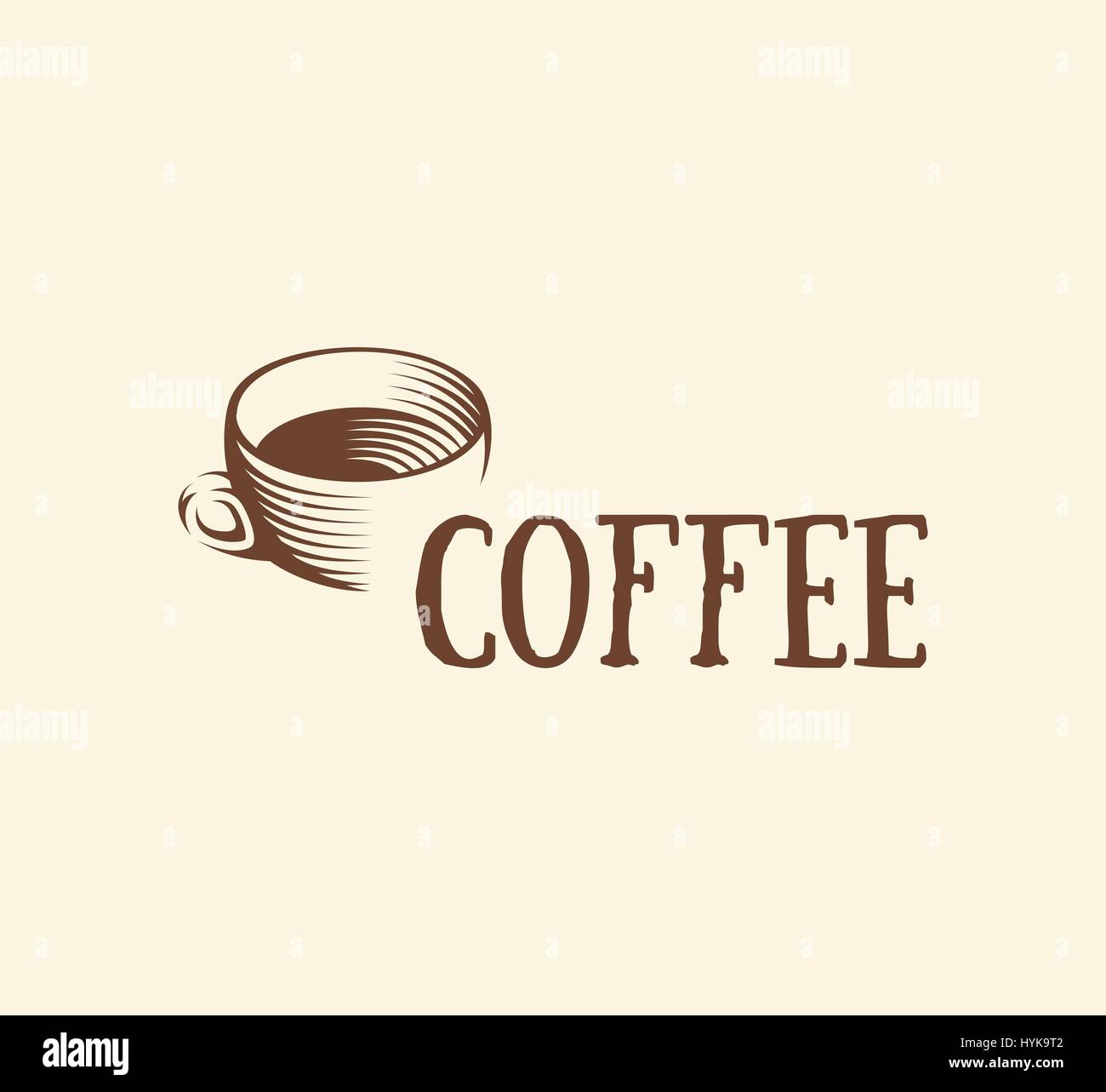 Isolierte abstrakt braun Farbe Kaffee Tasse Logo, Morgen trinken Logo, Café-Symbol-Vektor-illustration Stock Vektor