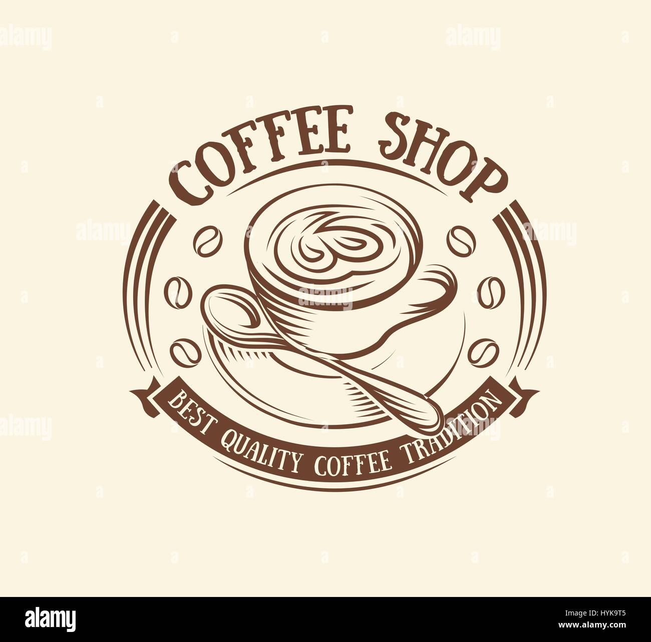 Isolierte abstrakt braun Farbe Kaffee Tasse Logo, Morgen trinken Logo, Café-Symbol-Vektor-illustration Stock Vektor