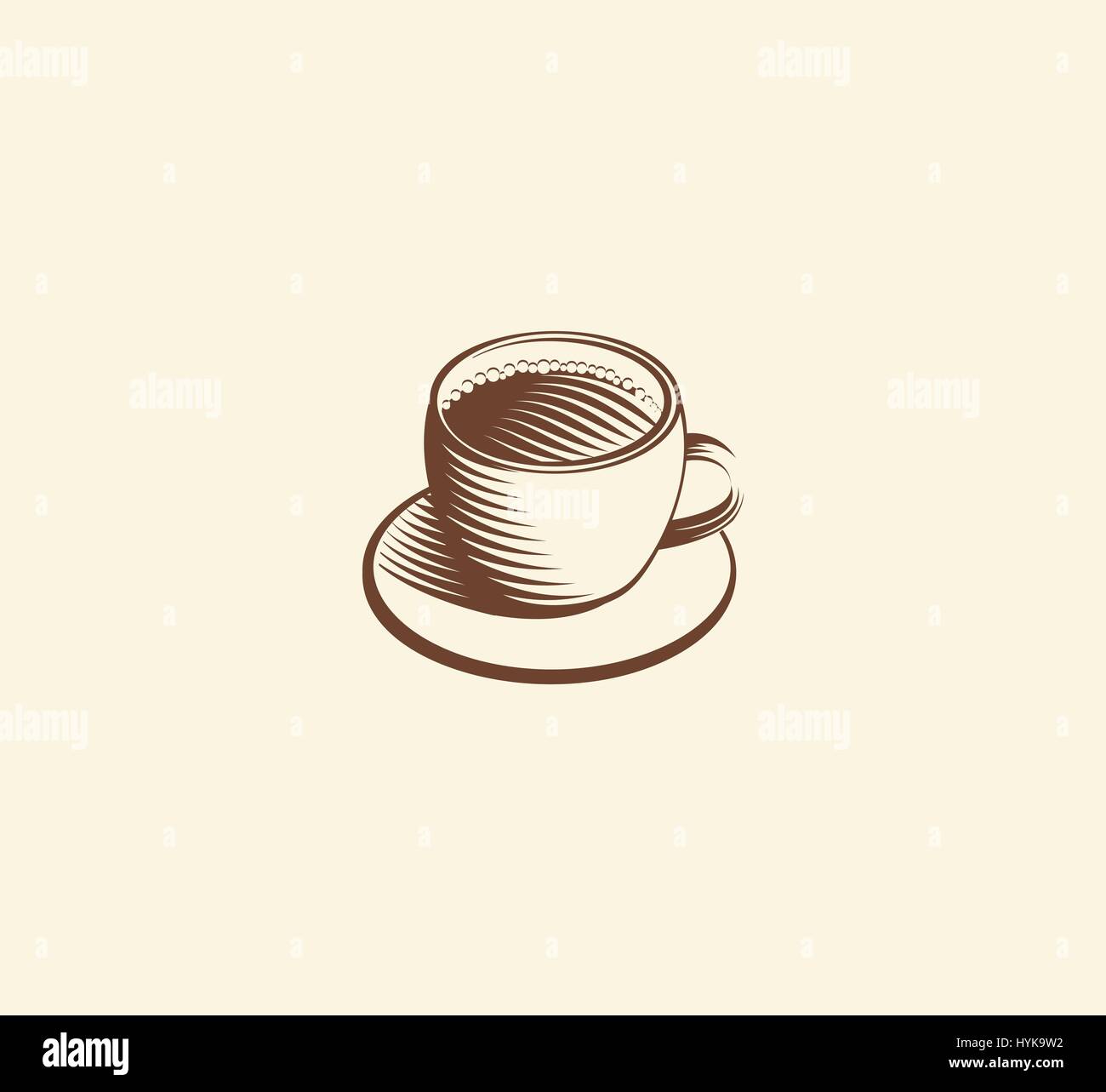 Isolierte abstrakt braun Farbe Kaffee Tasse Logo, Morgen trinken Logo, Café-Symbol-Vektor-illustration Stock Vektor