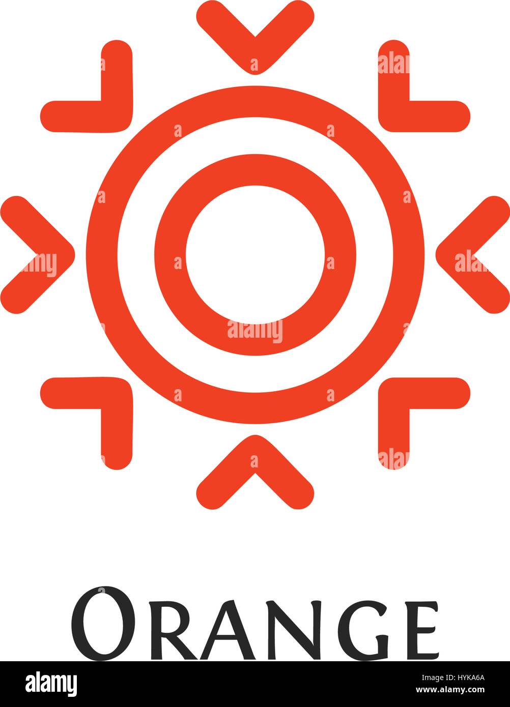 Isolierte abstrakt Runde Form orange Farbe Logo, Schriftzug Sonne, Schneeflocke-Vektor-illustration Stock Vektor