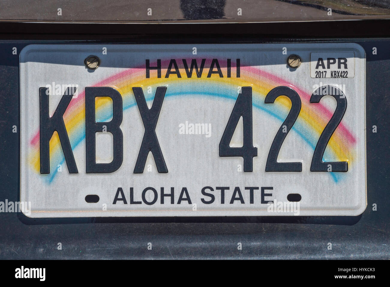 Hawaiian Nummernschild, Aloha State Stockfoto