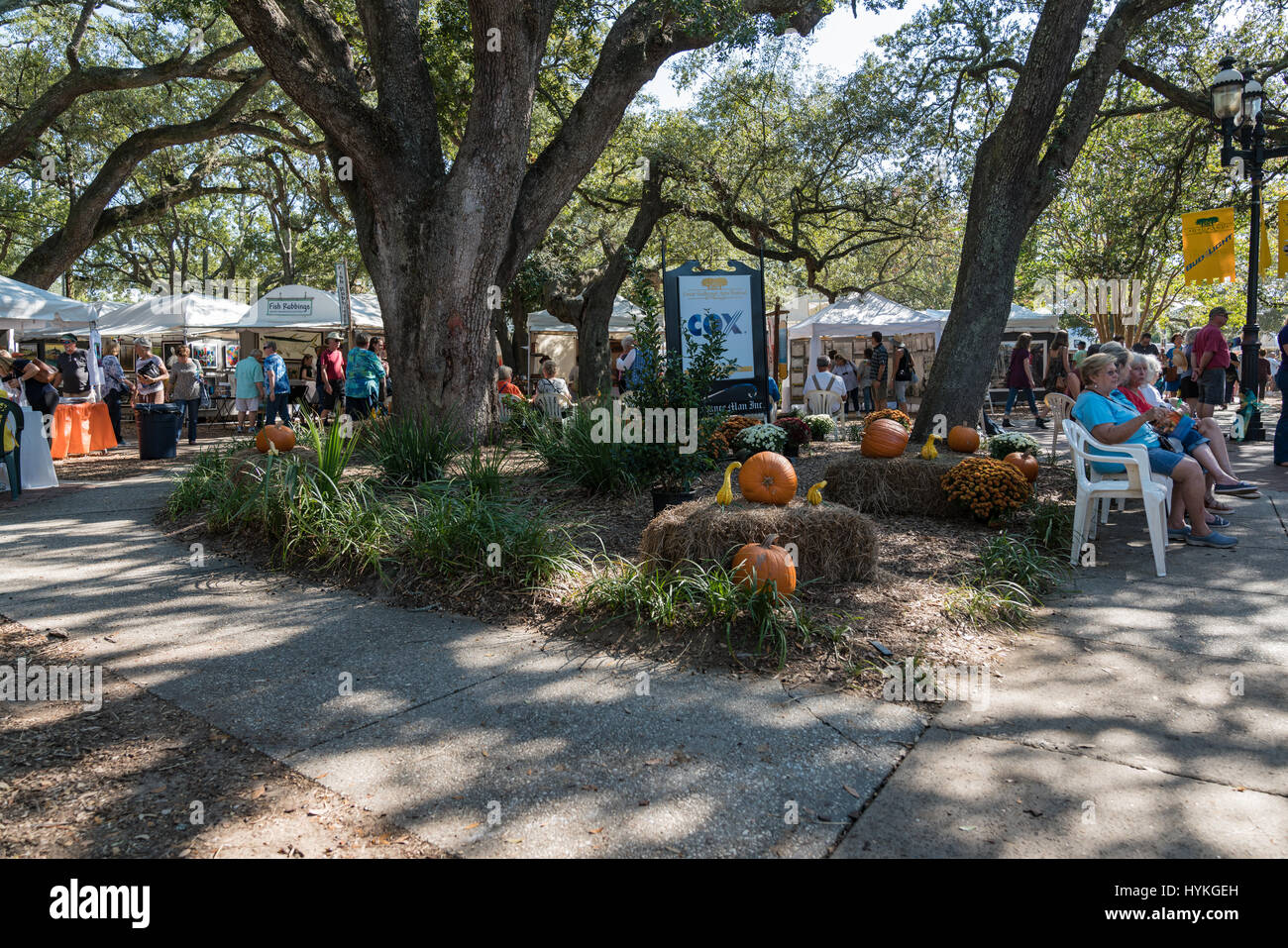 Handwerkermarkt in Pensacola, Florida Stockfoto