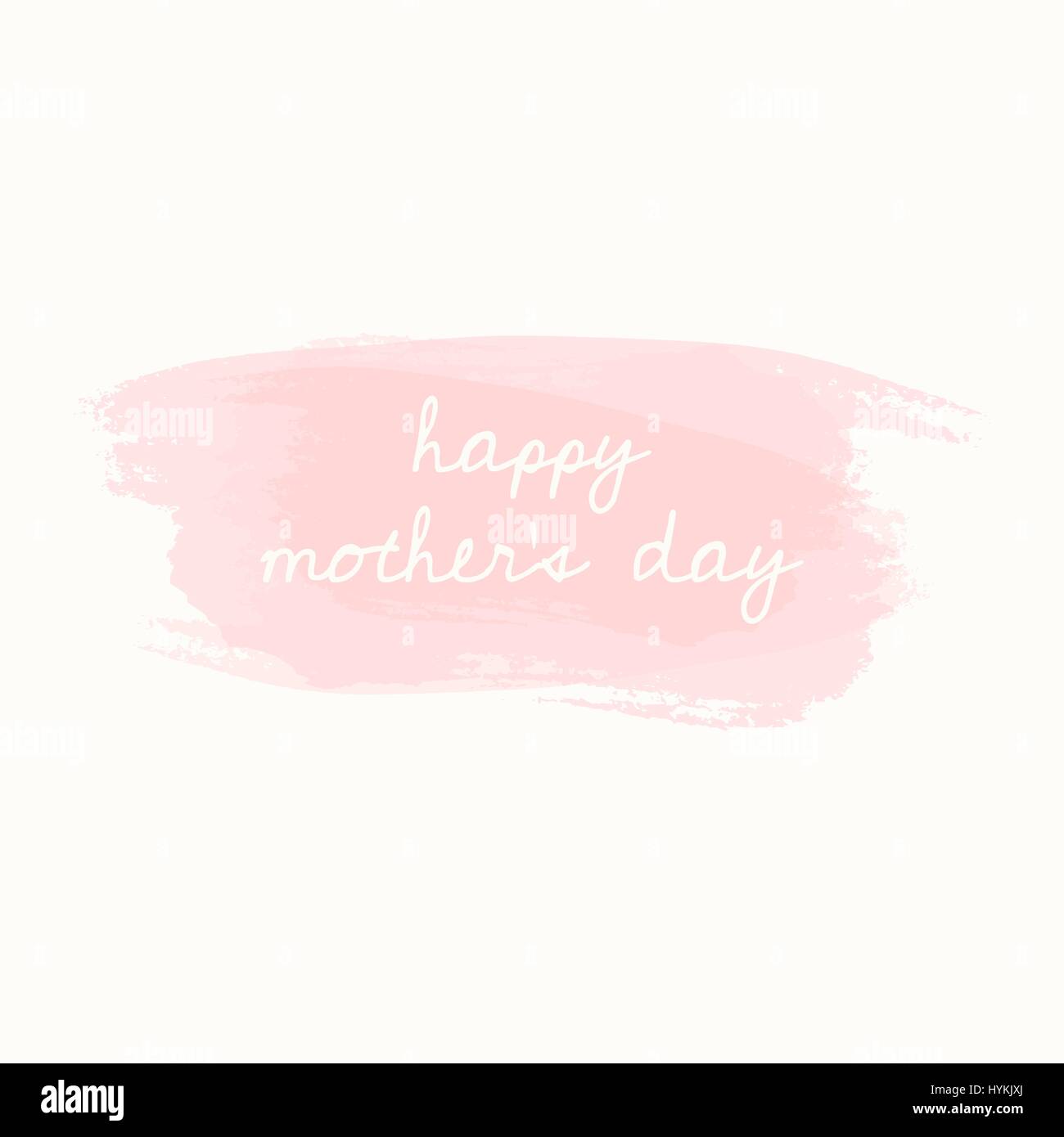 Muttertags-Grußkarte design mit einer Hand gezeichnete Nachricht und transparent rosa Pinselstrichen auf cremefarbenen Hintergrund. Stock Vektor