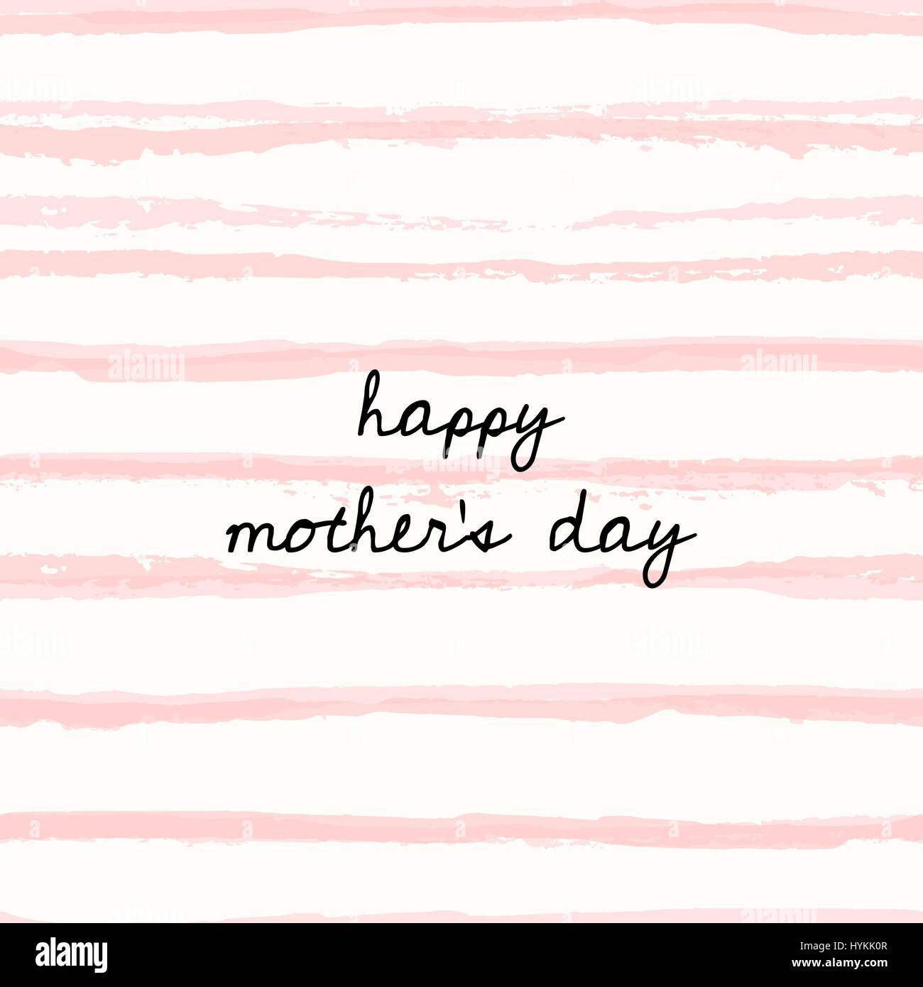 Muttertags-Grußkarte design mit einer Hand gezeichnete Nachricht und Pastellrosa Aquarell Streifen im Hintergrund. Stock Vektor