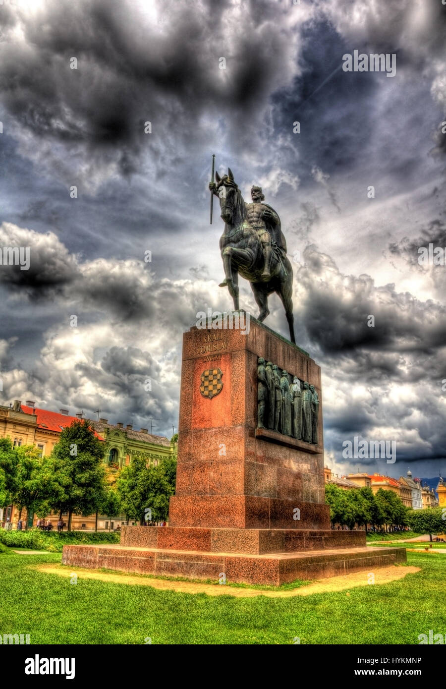 Statue von König Tomislav in Zagreb, Kroatien Stockfoto