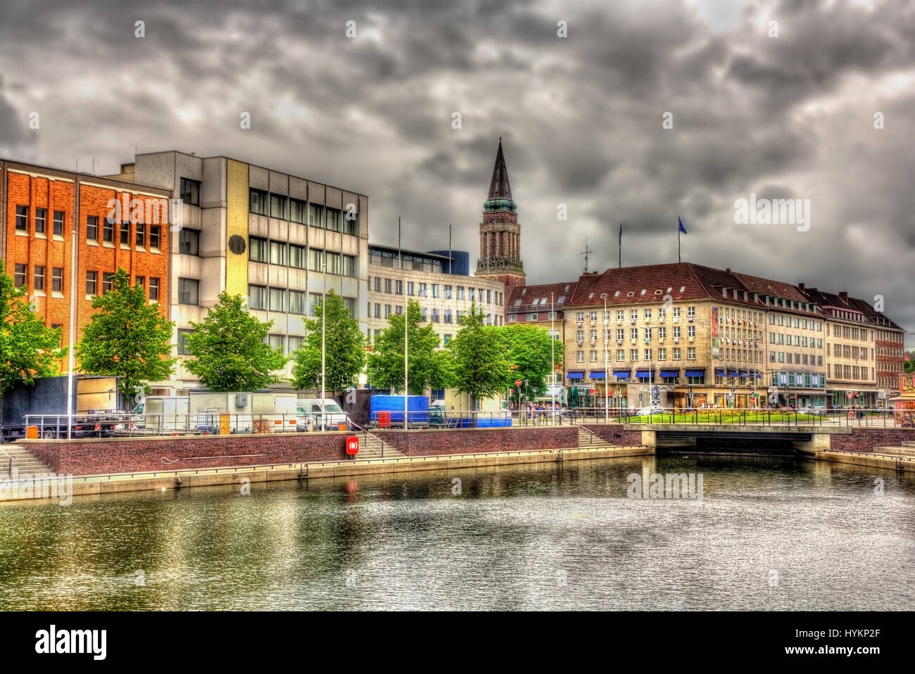 Blick über die Innenstadt von Kiel, Deutschland Stockfoto