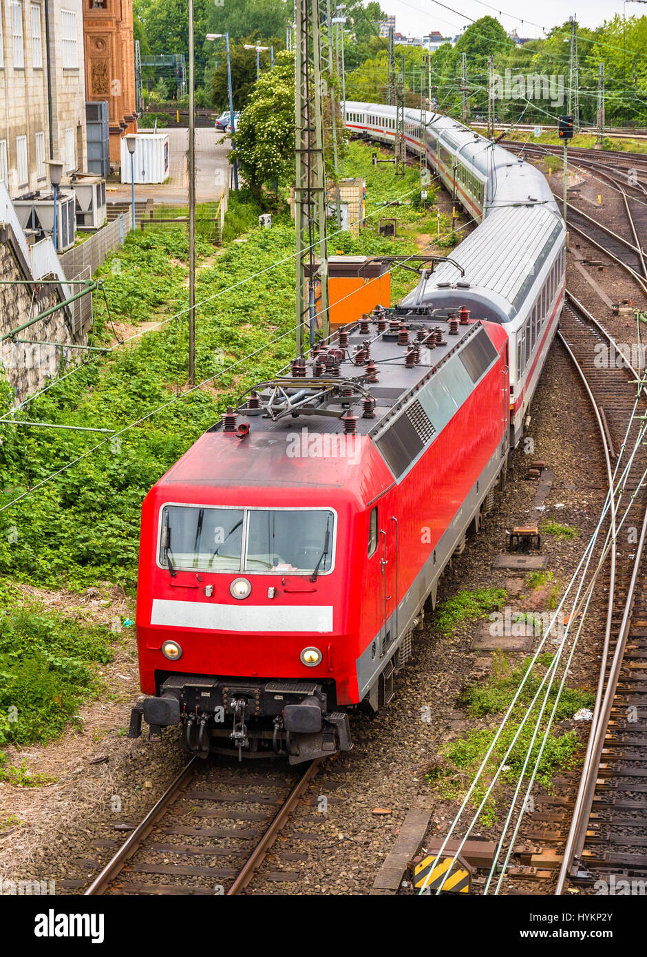 Intercity Zug in Hamburg Hauptbahnhof Bahnhof - Deutschland Stockfoto