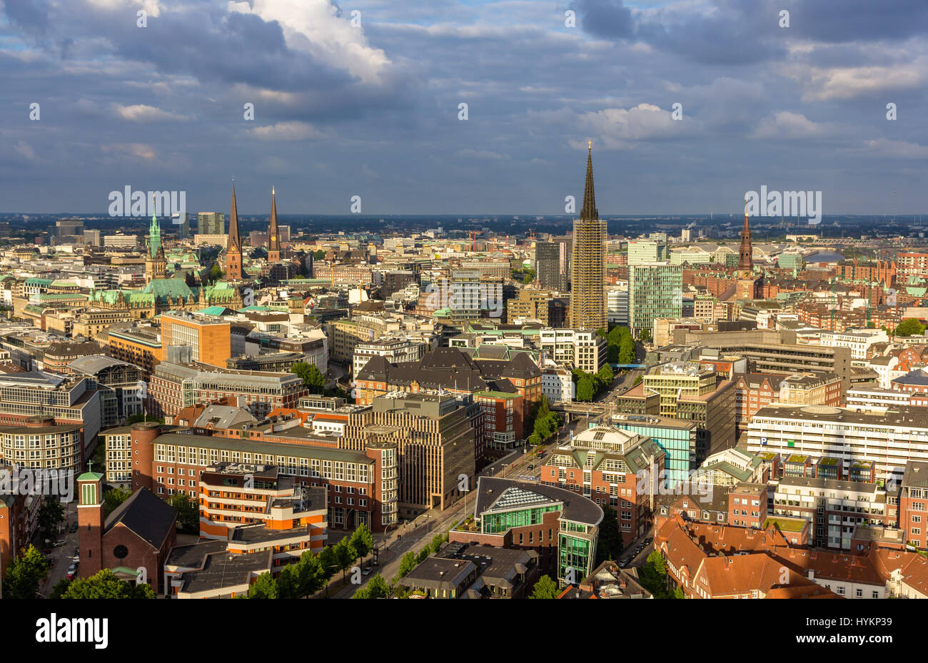 Luftbild der Hamburger Innenstadt, Deutschland Stockfoto