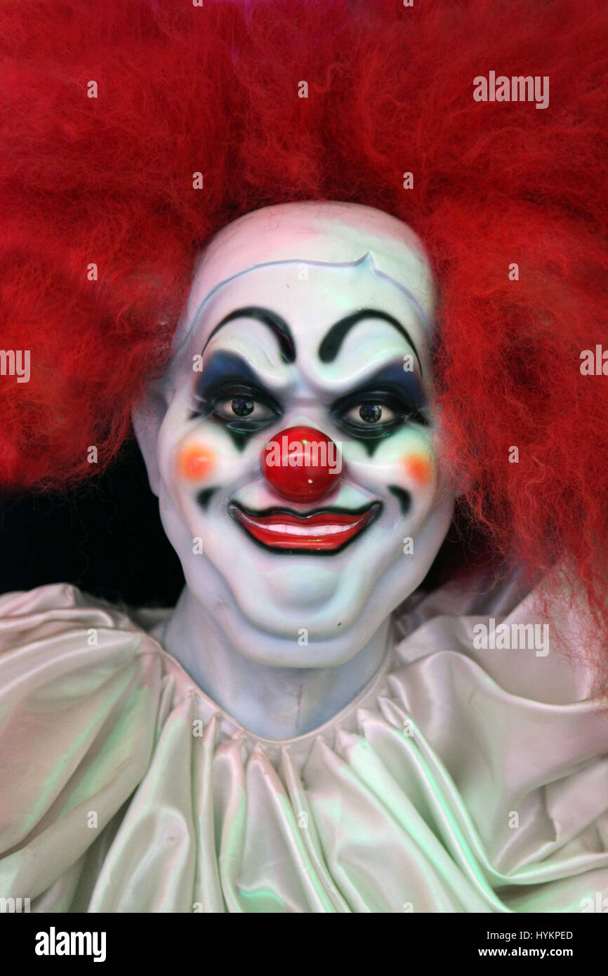 Scary Horror Muppet Kopf eines Clowns Stockfoto