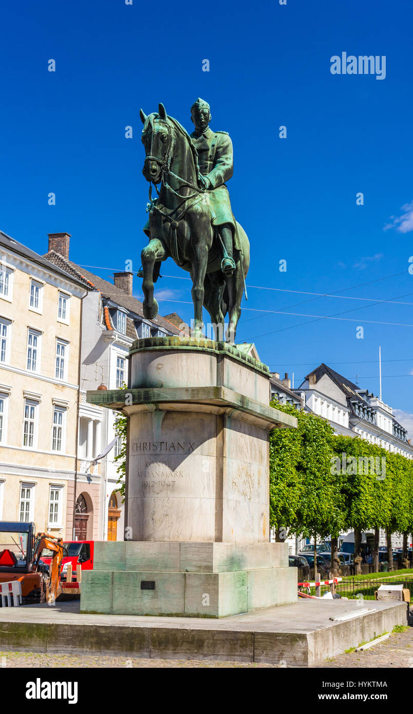 Reiterstandbild von König Christian X in Kopenhagen Stockfoto