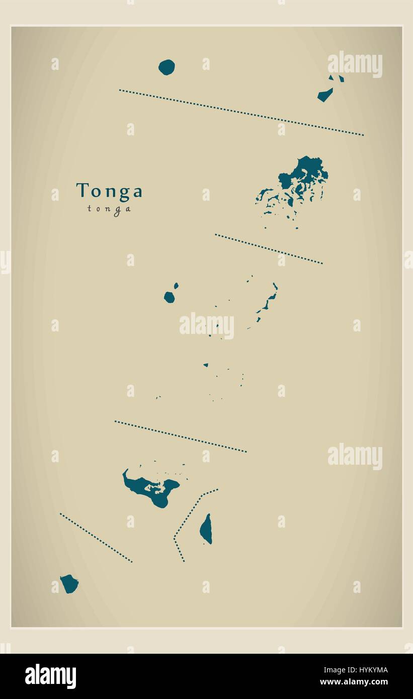 Moderne Karte - Tonga Stock Vektor