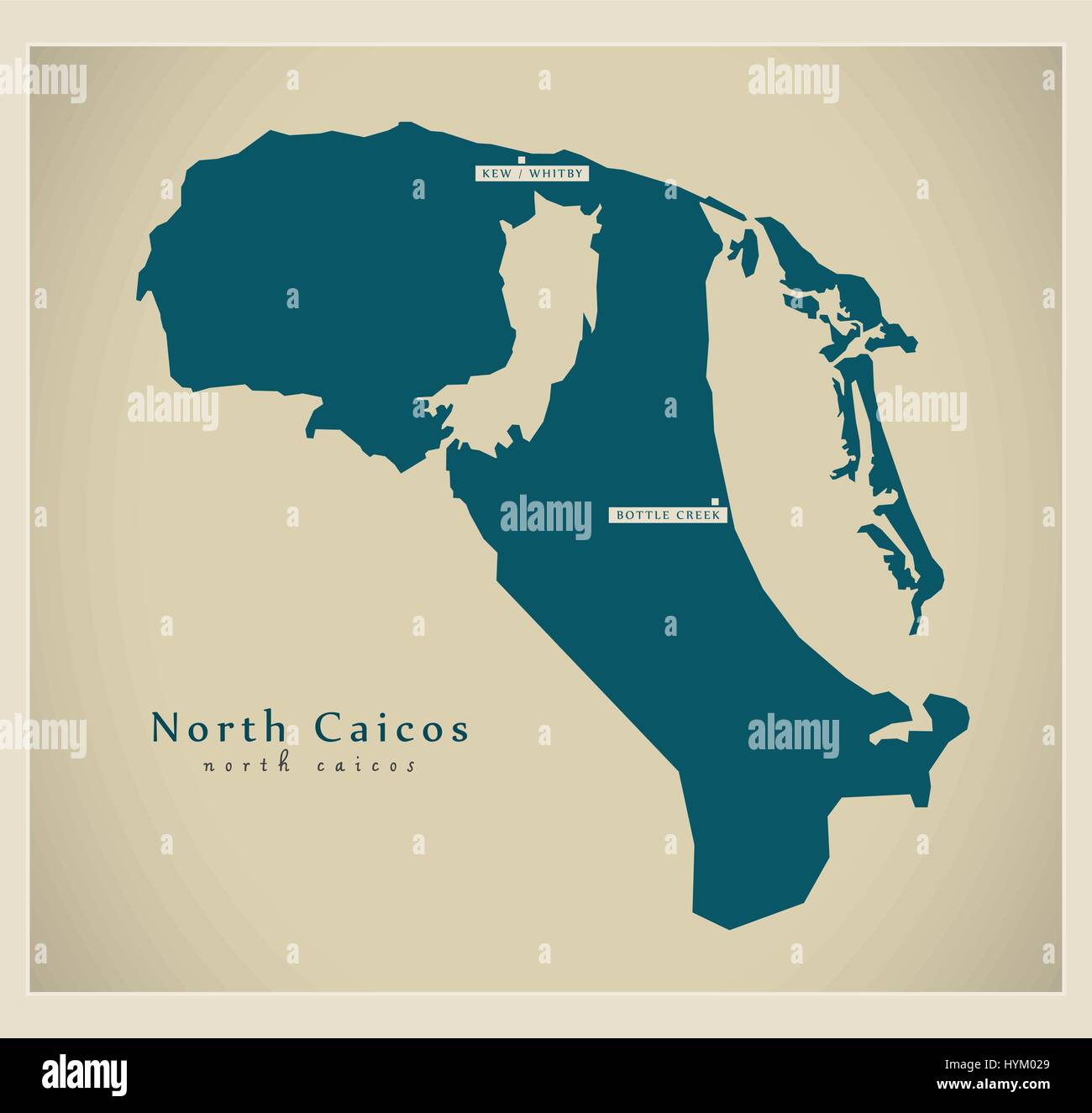 Moderne Karte - North Caicos TC Stock Vektor