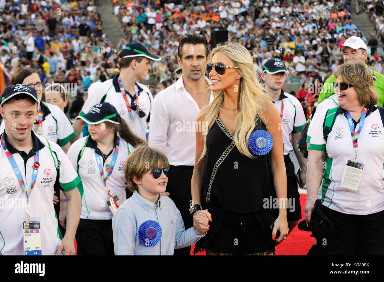 Ankunft bei den Special Olympics World Games Eröffnungsfeier am Kolosseum am 25. Juli 2015 in Los Angeles, Kalifornien. Stockfoto