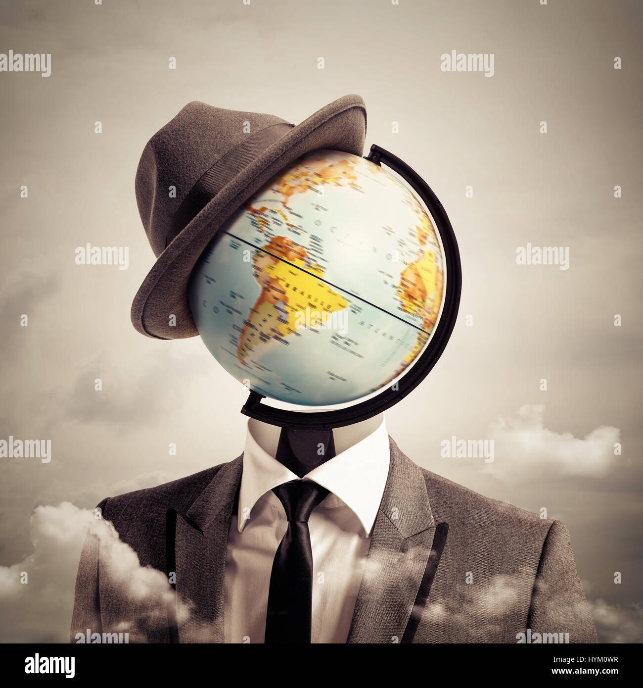 Mann-globetrotter Stockfoto