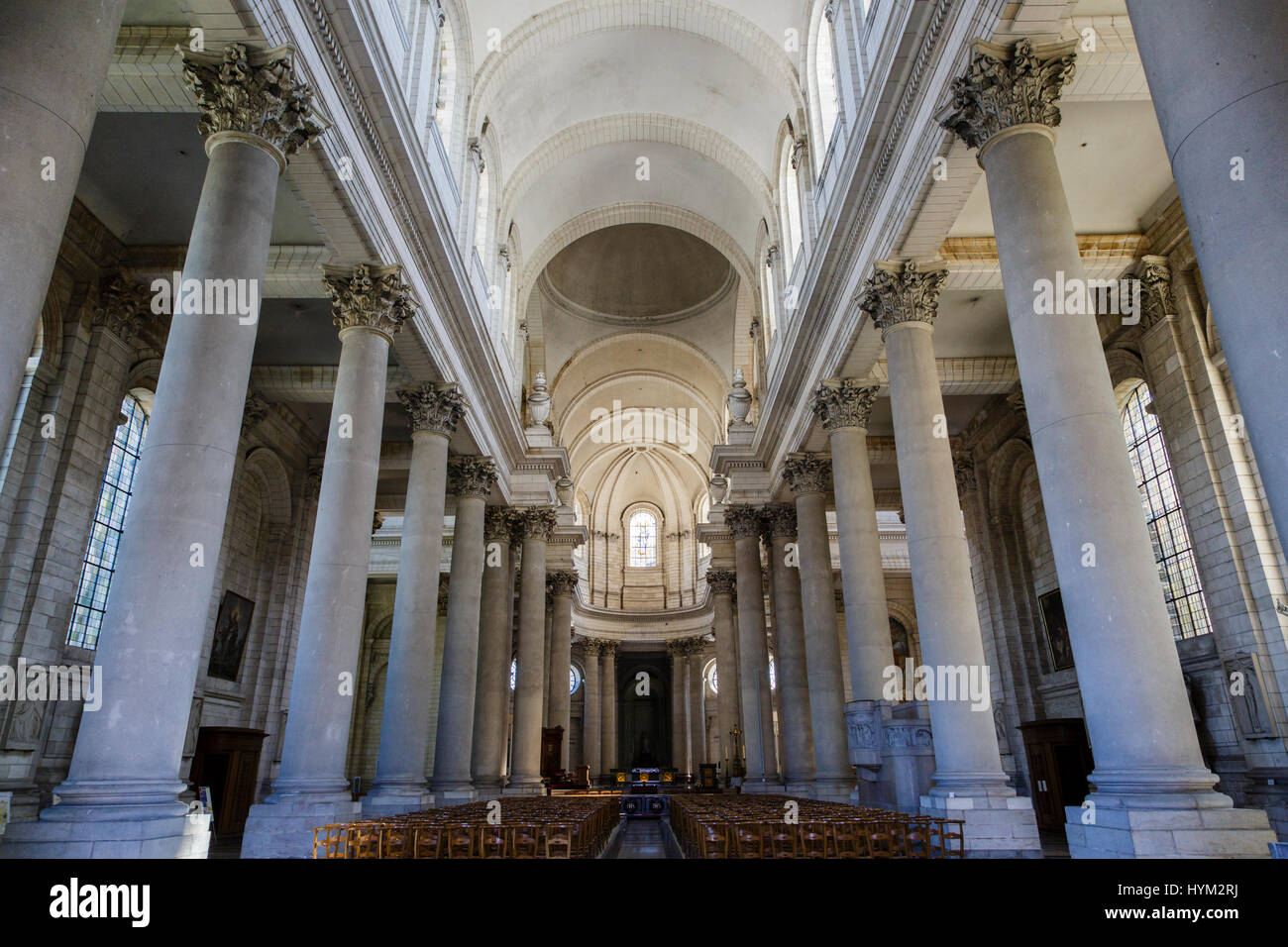 Zeigen Sie auf dem Hauptschiff der Kathedrale von Arras, Pas-de-Calais, Frankreich an Stockfoto